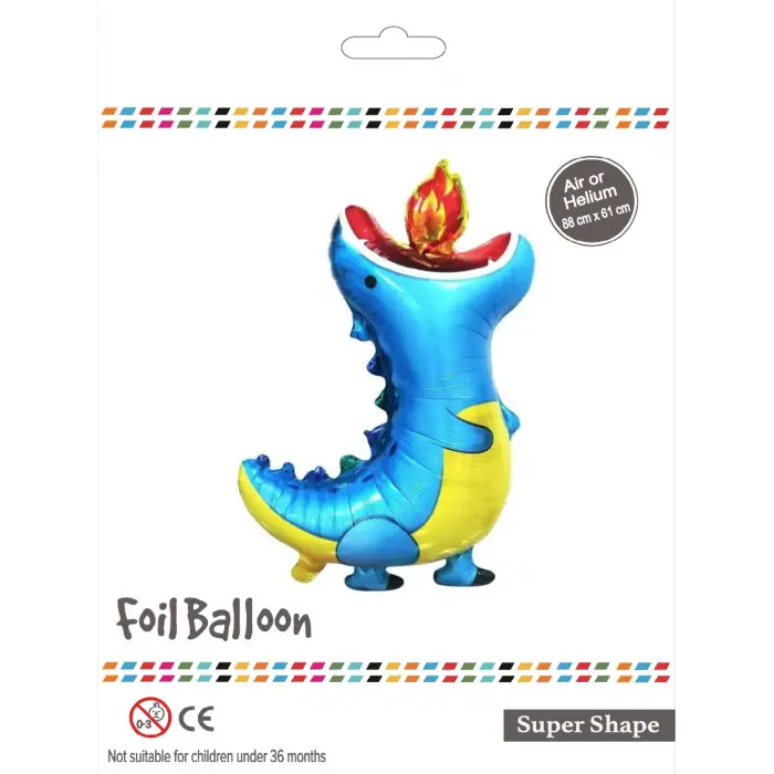 Mavi Ateşli Trex Folyo Balon