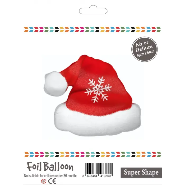 Noel Baba Şapkası Folyo Balon 63x65 CM