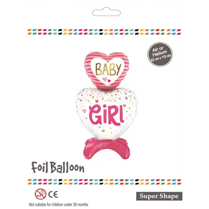 Pembe Ayaklı Baby Girl Folyo Balon