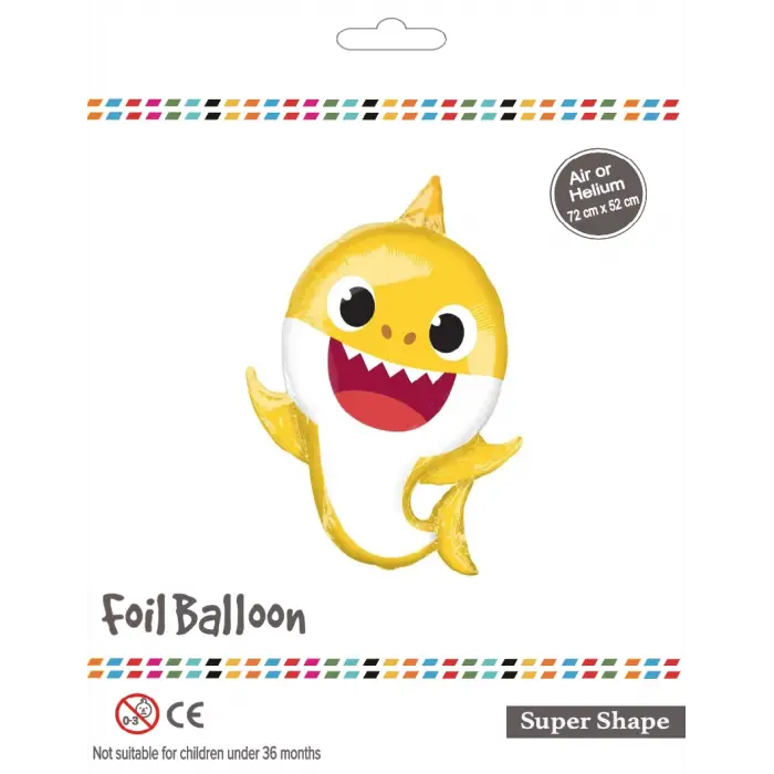 Sarı Baby Shark Folyo Balon