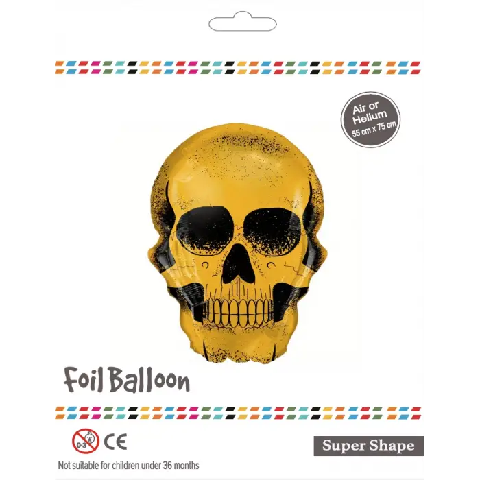 Sarı Kurukafa Folyo Balon