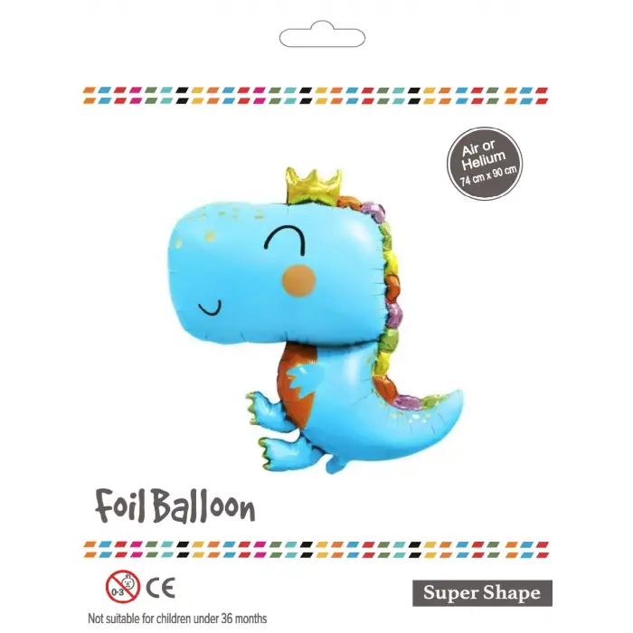Sevimli Mavi Trex Folyo Balon