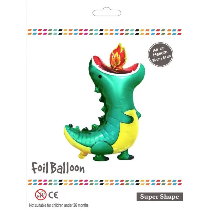 Yeşil Ateşli Trex Folyo Balon