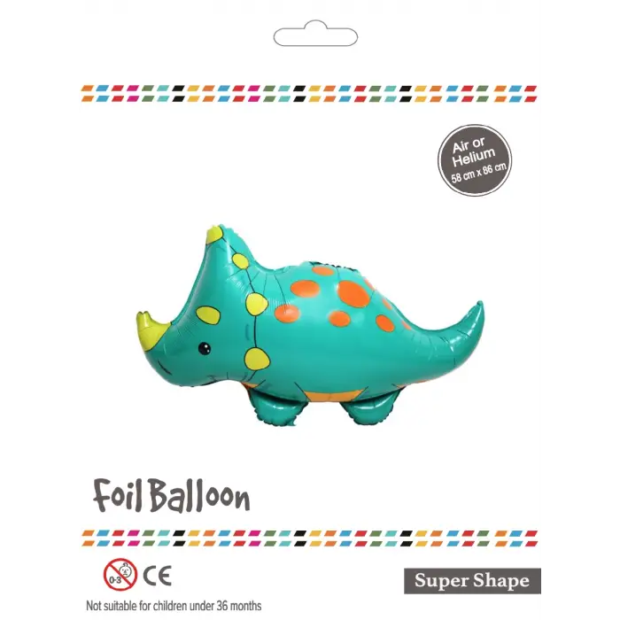 Yeşil Gergedan Dinazor Folyo Balon