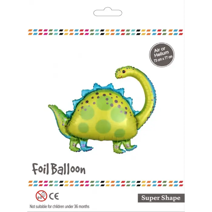 Yeşil Uzun Boyunlu Dinazor Folyo Balon