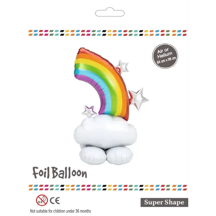 Yıldızlı Gökkuşağı Folyo Balon