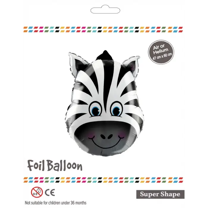 Zebra Kafası Folyo Balon