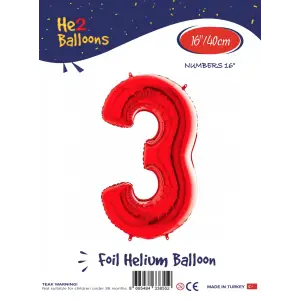 16Kırmızı Folyo Balon ( 3 )
