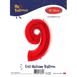16Kırmızı Folyo Balon ( 9 )