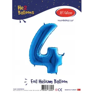 16Mavi Folyo Balon ( 4 )