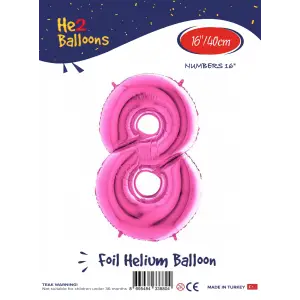 16Pembe Folyo Balon ( 8 )