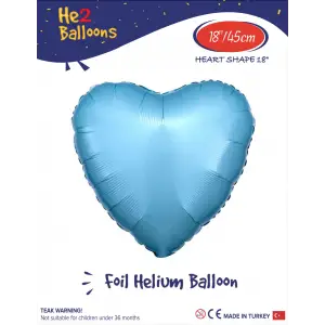 18Açık Mavi Kalp Folyo Balon