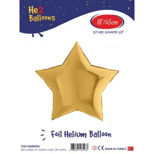 18 Altın Yıldız Folyo Balon
