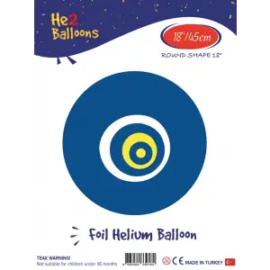 18Baskılı Yuvarlak Folyo Balon(Nazar)