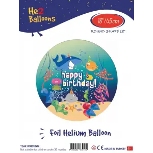 18Baskılı Yuvarlak Folyo Balon(Ocean)