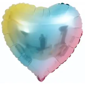 18Gökkuşağı Kalp Folyo Balon 50 Li Paket