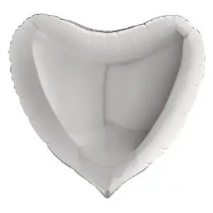 18Gümüş Kalp Folyo Balon 50 Li Paket