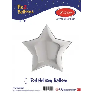 18 Gümüş Yıldız Folyo Balon