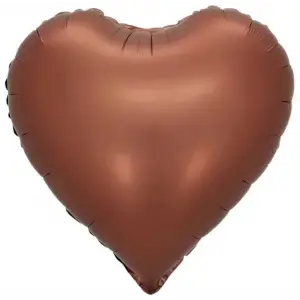 18Kahverengi Kalp Folyo Balon 50 Li Paket