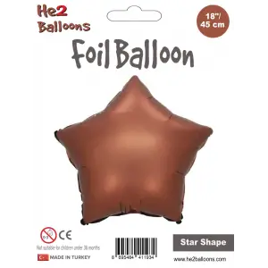 18 Kahverengi Yıldız Folyo Balon