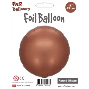 18Kahverengi Yuvarlak Folyo Balon