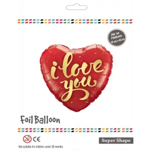 18 Kırmızı Kalp I Love You Folyo Balon