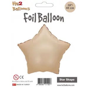 18 Karamel Yıldız Folyo Balon