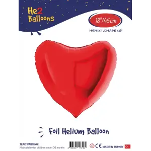 18Kırmızı Kalp Folyo Balon