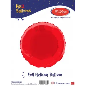 18Kırmızı Yuvarlak Folyo Balon