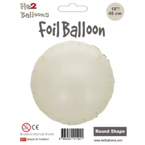 18Krem Yuvarlak Folyo Balon
