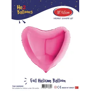 18Pembe Kalp Folyo Balon