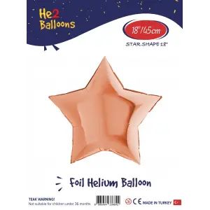 18 Rose Gold Yıldız Folyo Balon