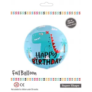 18Yuvarlak Dinazor Folyo Balon
