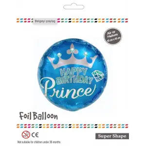 18Yuvarlak Prince Folyo Balon