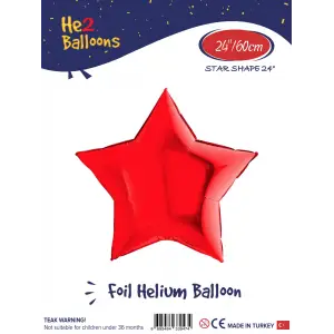 24Kırmızı Yıldız Folyo Balon