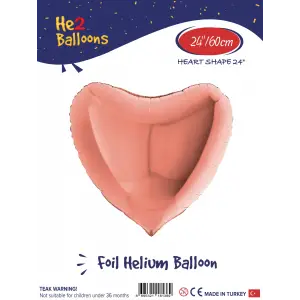24 Rose Gold Kalp Folyo Balon