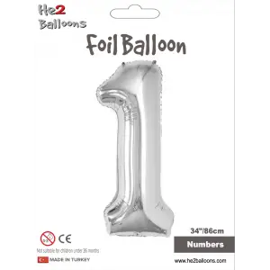 34 Gümüş Renk Folyo Balon ( 1 )