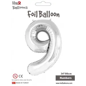 34 Gümüş Renk Folyo Balon ( 9 )