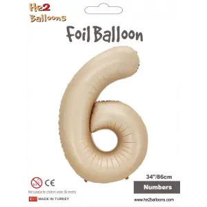 34 Karamel Renk Folyo Balon ( 6 )