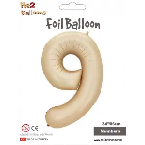 34 Karamel Renk Folyo Balon ( 9 )