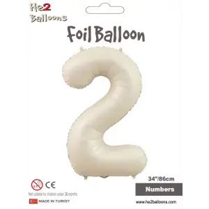 34 Krem Renk Folyo Balon ( 2 )