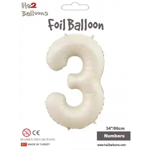 34 Krem Renk Folyo Balon ( 3 )