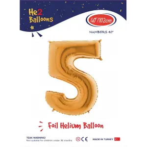 40 Altın Renk Folyo Balon ( 5 )