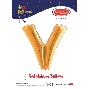 40 Altın Renk Folyo Balon ( V )