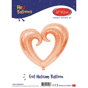 40 Delikli Rose Gold Kalp Folyo Balon