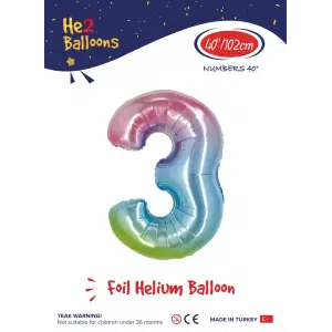 40 Gökkuşağı Renk Folyo Balon ( 3 )
