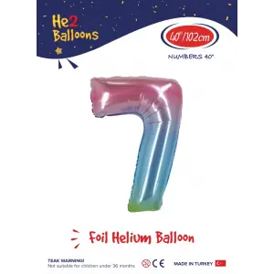 40 Gökkuşağı Renk Folyo Balon ( 7 )