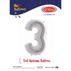 40 Gümüş Renk Folyo Balon ( 3 )