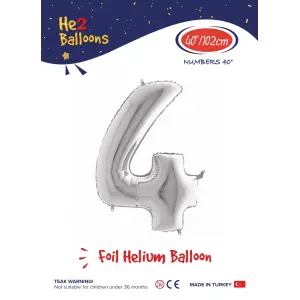 40 Gümüş Renk Folyo Balon ( 4 )