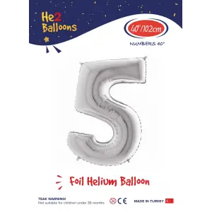 40 Gümüş Renk Folyo Balon ( 5 )